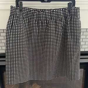 Jcrew Factory sidewalk skirt in black and white polka dot